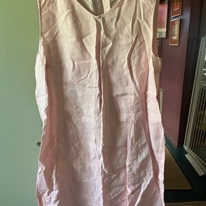 J Jill XL Light Pink Linen Sleeveless Shift Dress